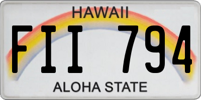 HI license plate FII794