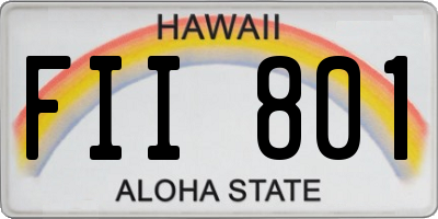 HI license plate FII801