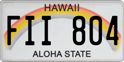 HI license plate FII804