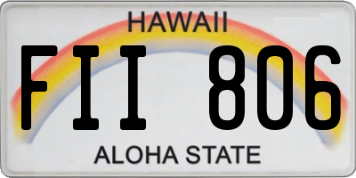 HI license plate FII806