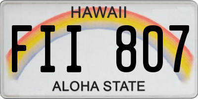 HI license plate FII807