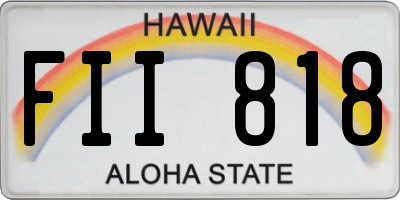 HI license plate FII818