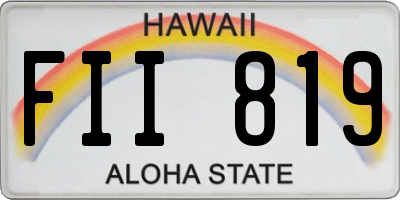 HI license plate FII819