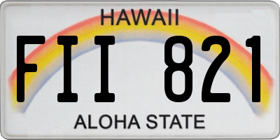 HI license plate FII821