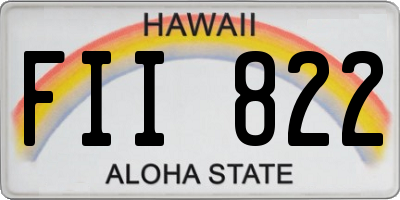 HI license plate FII822