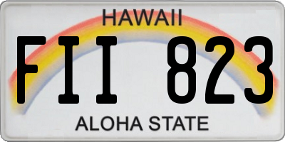 HI license plate FII823