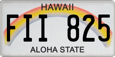 HI license plate FII825