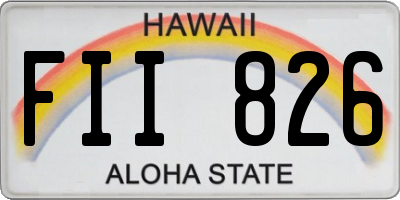 HI license plate FII826