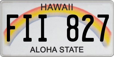 HI license plate FII827
