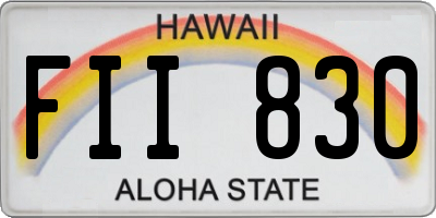 HI license plate FII830