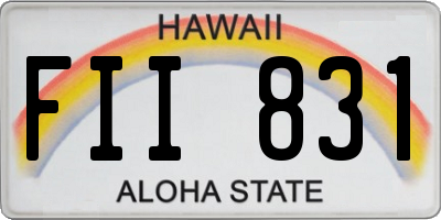HI license plate FII831