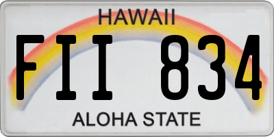 HI license plate FII834