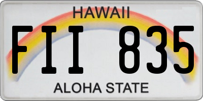 HI license plate FII835
