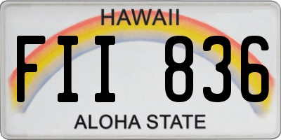 HI license plate FII836