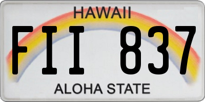 HI license plate FII837