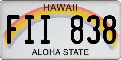 HI license plate FII838