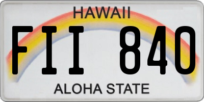 HI license plate FII840