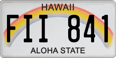 HI license plate FII841