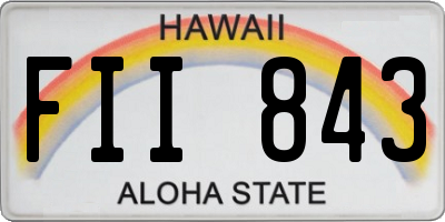 HI license plate FII843