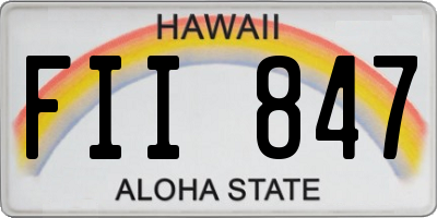 HI license plate FII847