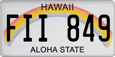 HI license plate FII849