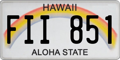 HI license plate FII851