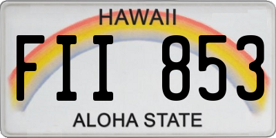 HI license plate FII853