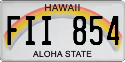 HI license plate FII854