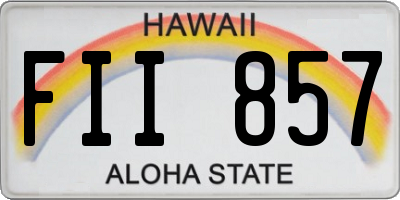 HI license plate FII857