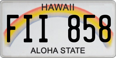 HI license plate FII858