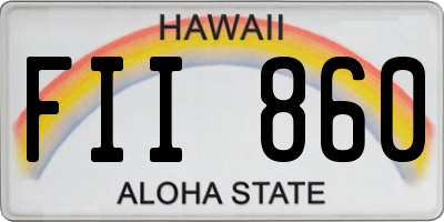 HI license plate FII860