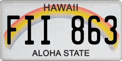 HI license plate FII863
