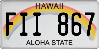 HI license plate FII867