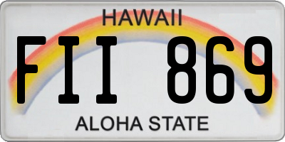 HI license plate FII869