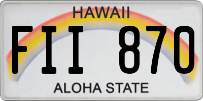 HI license plate FII870