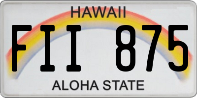 HI license plate FII875