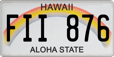 HI license plate FII876