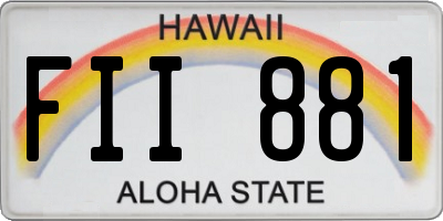 HI license plate FII881