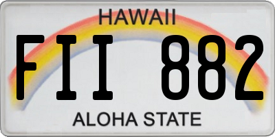 HI license plate FII882