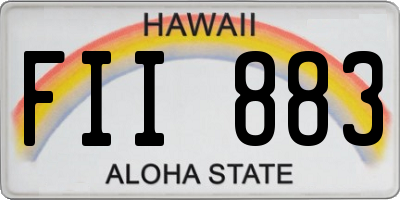 HI license plate FII883