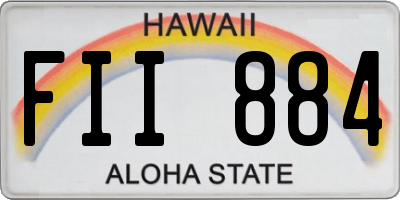 HI license plate FII884