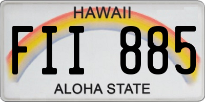 HI license plate FII885