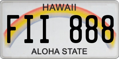 HI license plate FII888