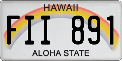 HI license plate FII891