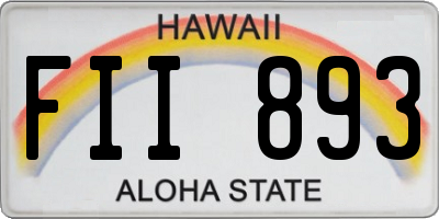 HI license plate FII893