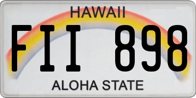 HI license plate FII898