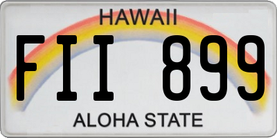 HI license plate FII899