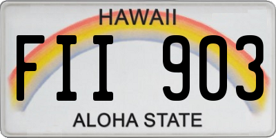HI license plate FII903