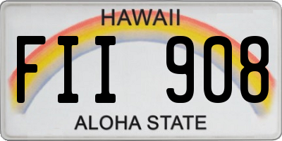 HI license plate FII908
