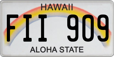 HI license plate FII909